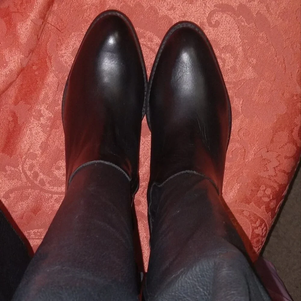 NEW size 8-8.5 Ecote Fiona Over The Knee Black Leather boots